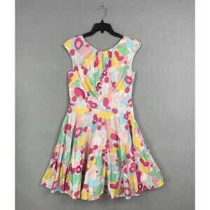 Boden Dress Womens 8 Pastel Floral Garden Resort Sprint Wedding Feminine Flare